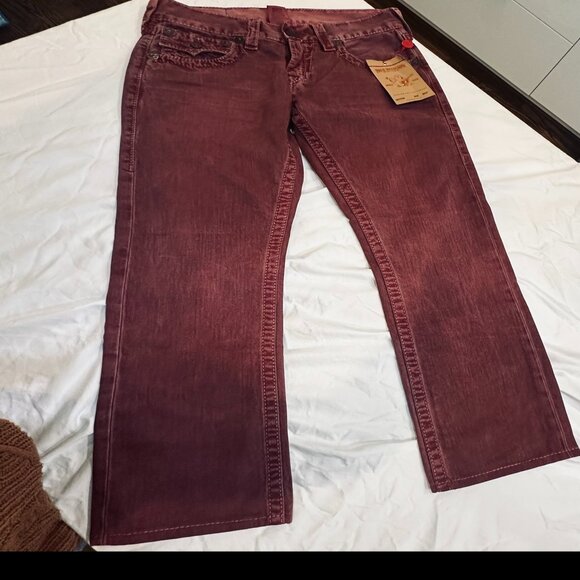 True Religion Ricky Big T Overdye Jeans – Men’s Size 30 – Color: ASSD Crimson - Picture 1 of 9